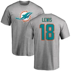 Men's Malcolm Lewis Miami Dolphins Name & Number Logo T-Shirt - Ash