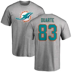 Men's Thomas Duarte Miami Dolphins Name & Number Logo T-Shirt - Ash