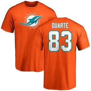 Men's Thomas Duarte Miami Dolphins Name & Number Logo T-Shirt - Orange