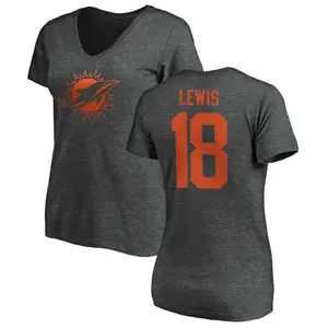 Women's Malcolm Lewis Miami Dolphins One Color T-Shirt - Ash
