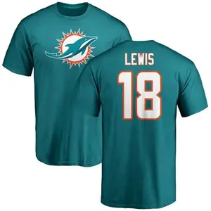 Youth Malcolm Lewis Miami Dolphins Name & Number Logo T-Shirt - Aqua